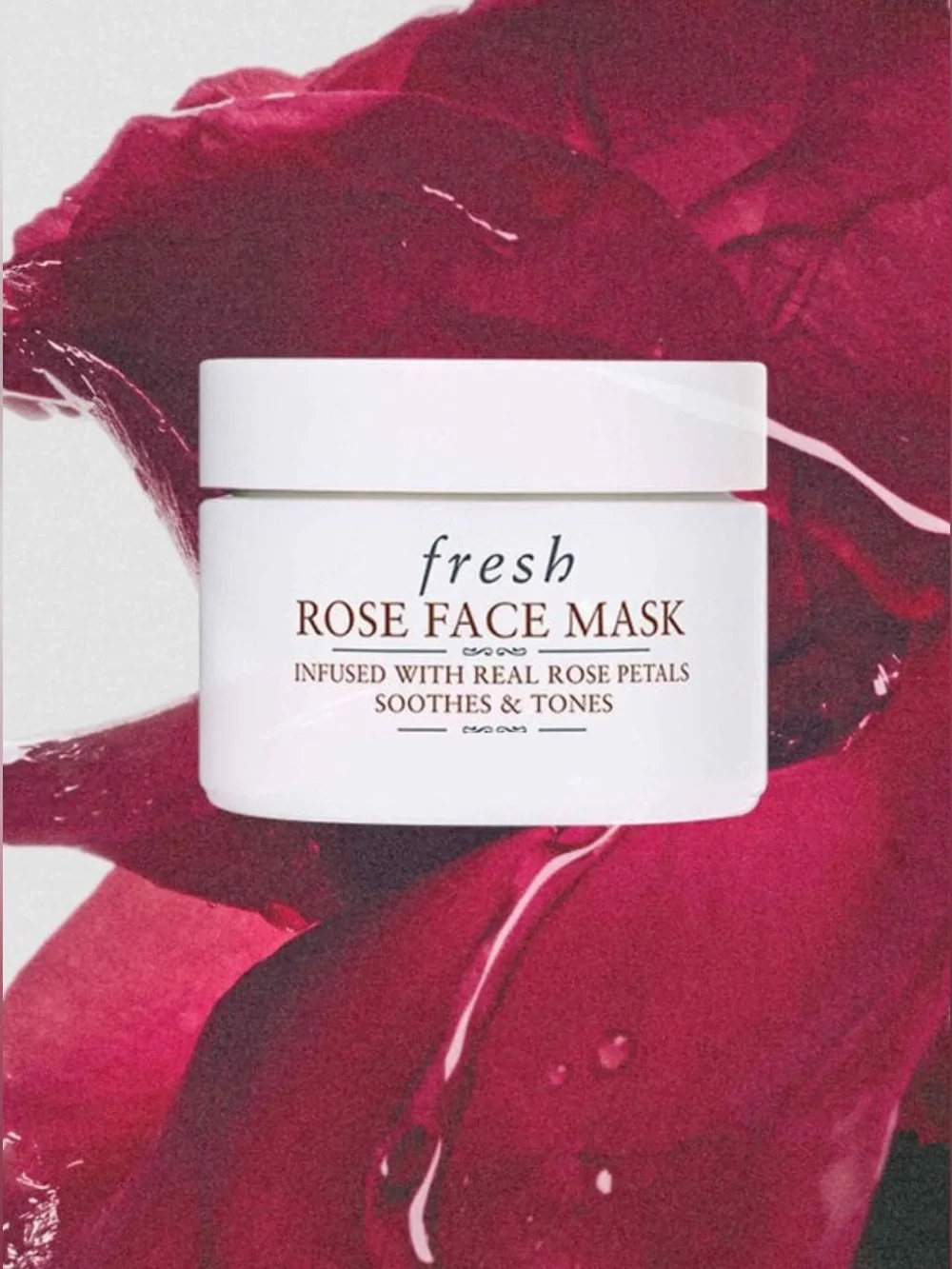 FRESH NIB ROSE FACE MASK INFUSED W/  REAL ROSE PETALS - TRAVEL SZ 15ML